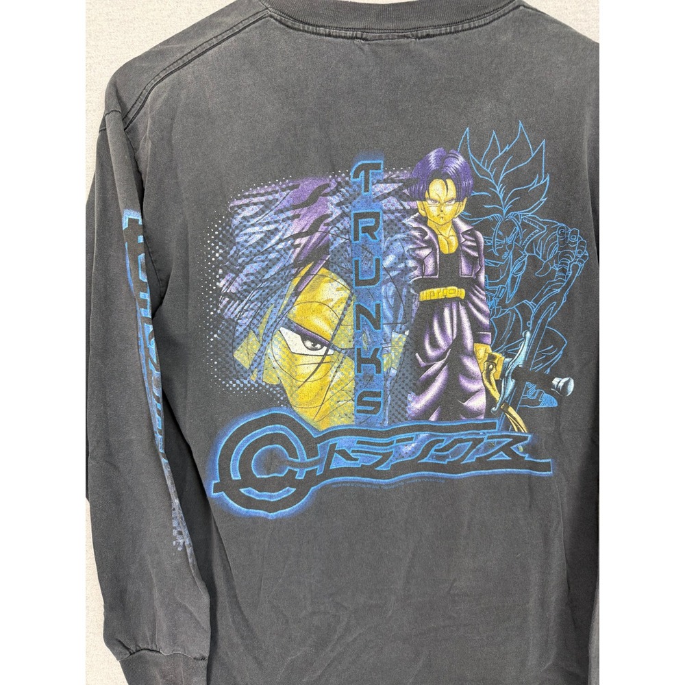 Vintage Dragon‎ Ball Z Trunks Long Sleeve Shirt Black Anime Graphic Tee Large
